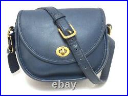 Vintage Coach Watson Shoulder/ Crossbody Navy Blue Leather Bag #9981 Made in USA