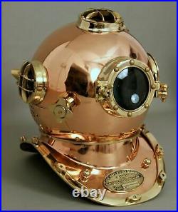 Vintage Copper Antique Morse Scuba Divers Diving Helmet Navy Mark Deep Marine