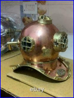 Vintage Copper Diving Helmet Mark VII Divers Scuba Boston Deep Sea Navy Helmet