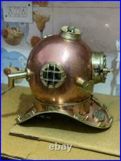 Vintage Copper Diving Helmet Mark VII Divers Scuba Boston Deep Sea Navy Helmet
