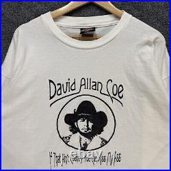 Vintage David Allan Coe Shirt Mens 2XL White Long Sleeve 90s Harley Davidson USA