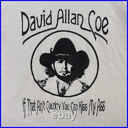 Vintage David Allan Coe Shirt Mens 2XL White Long Sleeve 90s Harley Davidson USA