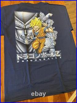 Vintage Deadstock Dragon Ball Z Goku Anime Shirt Mens Size XL Navy Blue 1999