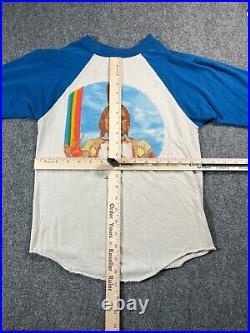 Vintage Greenpeace Shirt 80s Native Poppy Fire Rainbow Nirvana Raglan 3/4 Blue S