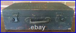 Vintage Handmade Primitive Suitcase Military U. S. Navy Inscription Carving