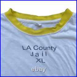 Vintage LA County Jail Inmate Issued Ringer Shirt Size XL Very Rare