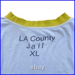 Vintage LA County Jail Inmate Issued Ringer Shirt Size XL Very Rare