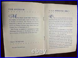 Vintage Launching pamphlet of the USS Missouri 1/29/1944 Navy Yard in New York
