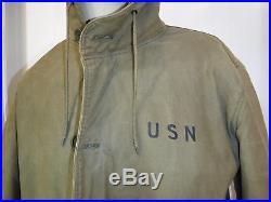 Vintage Military Navy WWII USN Deck Jacket Alpaca / Wool Mens Sz 42