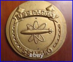 Vintage Military Plaque Medallion USS Pargo SSN-650 Attack Submarine Navy