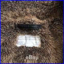 Vintage Military USN N-1 / N1 Deck Jacket Rabbit Fur Lining