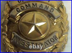 Vintage Obsolete Gold U. S. Navy Command Investigator RCH Badge