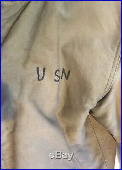 Vintage Original US Navy WW2 Deck Jacket USN-Size 40 fur lined