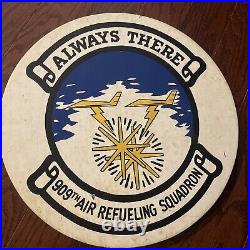 Vintage Original USAF 909th Refueling Squadron Hand Painted Wooden Sign