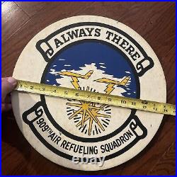 Vintage Original USAF 909th Refueling Squadron Hand Painted Wooden Sign