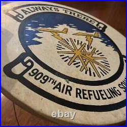 Vintage Original USAF 909th Refueling Squadron Hand Painted Wooden Sign