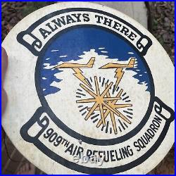 Vintage Original USAF 909th Refueling Squadron Hand Painted Wooden Sign