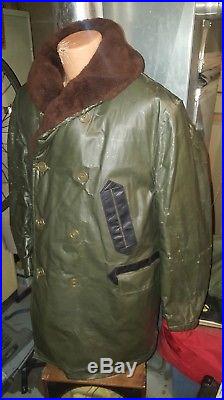 Vintage Original WWII Us Navy USN Rubberized Deck Jacket Coat NXs 16065 44