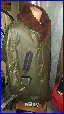 Vintage Original WWII Us Navy USN Rubberized Deck Jacket Coat NXs 16065 44
