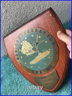Vintage Presentation Plaque USS Constellation CVS-64