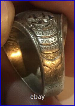 Vintage Pride Sterling USN US Navy Sapphire? Class Ring free ship USA