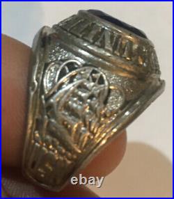 Vintage Pride Sterling USN US Navy Sapphire? Class Ring free ship USA
