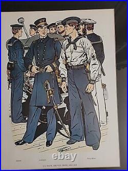 Vintage Print Of The United States Navy Uniform U. S. Navy Services Dress