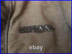 Vintage RARE WWII US NAVY Stencil Deck Hook Dark Blue Color Jacket 40s Sz 42