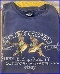 Vintage Ralph Lauren Polo Sportsman Shirt Stadium Country Fishing 1992 L Ducks