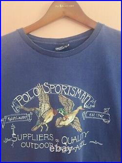 Vintage Ralph Lauren Polo Sportsman Shirt Stadium Country Fishing 1992 L Ducks