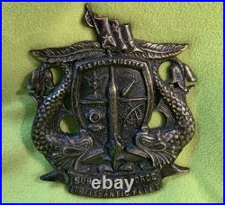Vintage & Rare Submarine Force U. S. Atlantic Fleet Brass Medallion/ Plaque A++++