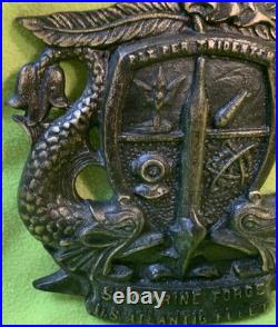 Vintage & Rare Submarine Force U. S. Atlantic Fleet Brass Medallion/ Plaque A++++