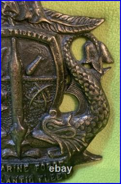 Vintage & Rare Submarine Force U. S. Atlantic Fleet Brass Medallion/ Plaque A++++