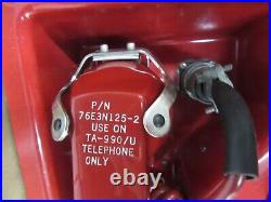 Vintage Red Wall Naval Electronic Systems Command Ta-990/U Ciper Telephone Set