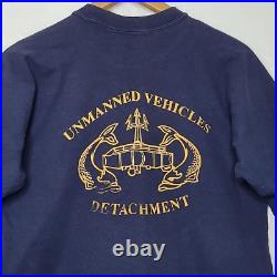 Vintage Russell U. S. Navy Unmanned Vehicles Detachment Reversible Shirt Size L