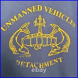 Vintage Russell U. S. Navy Unmanned Vehicles Detachment Reversible Shirt Size L