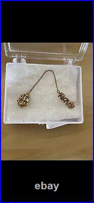 Vintage SOLID 10K Gold USN Navy Anchor Drop Chain Lapel Pins AMICO 2grQuality