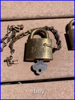 Vintage Segal Lock USN United States Navy Padlock Military Lock Set of 3