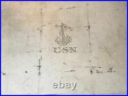 Vintage Silver Plate U. S. N. Mayfair Mess Hall Tray Marked FSCo. 1741 18 c 1940's