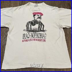 Vintage Softee Saddam Hussein T Shirt Mens XL Single Stitch Iraqnophobia 90s USA