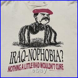 Vintage Softee Saddam Hussein T Shirt Mens XL Single Stitch Iraqnophobia 90s USA