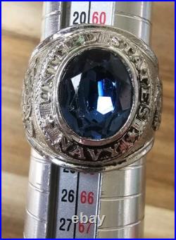 Vintage Sterling Silver USN Navy Pride Ring 1950's Korean War? Size 10