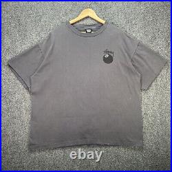 Vintage Stussy Shirt Mens 2XL Gray 90s Skate RARE 8 Ball Eight Ball Spellout