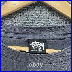 Vintage Stussy Shirt Mens 2XL Gray 90s Skate RARE 8 Ball Eight Ball Spellout