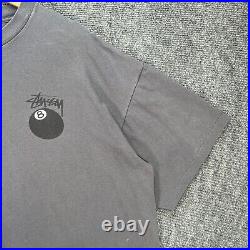 Vintage Stussy Shirt Mens 2XL Gray 90s Skate RARE 8 Ball Eight Ball Spellout