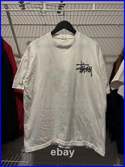 Vintage Stussy Shirt Mens XL White 80s Skate RARE 1980s