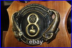 Vintage Submarine Squadron 8 Brass & Wood Plaque US Atlantic Fleet 688 Class