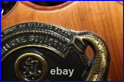 Vintage Submarine Squadron 8 Brass & Wood Plaque US Atlantic Fleet 688 Class