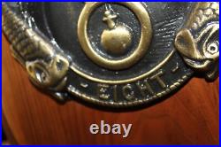 Vintage Submarine Squadron 8 Brass & Wood Plaque US Atlantic Fleet 688 Class