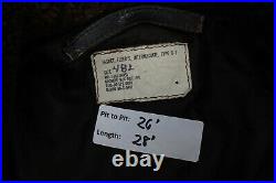 Vintage Type G-1 Leather Flight Bomber Jacket Size 48 L Brown USN